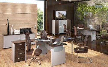 Мебель для персонала OFFIX-NEW для двух сотрудников и руководителя в Пскове