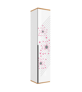 Шкаф одностворчатый Урбан 528.040, белый/розовый в Пскове