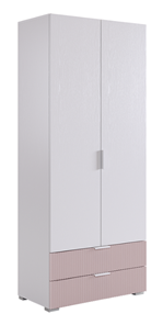 Шкаф двухдверный Зефир 108.01 (белое дерево/пудра розовая (эмаль)) в Пскове