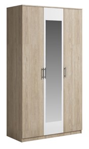 Шкаф 3 двери Genesis Светлана, с зеркалом, белый/дуб сонома в Пскове