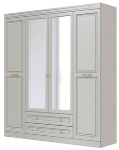 Шкаф четырехдверный в спальню Олимп ШР-4 (Фисташковый) 2 зеркала в Пскове