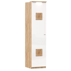 Шкаф одностворчатый с декор. накладками Фиджи 659.225, белый в Пскове