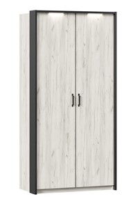 Шкаф 2х-дверный Техно с паспарту, Дуб крафт белый в Пскове