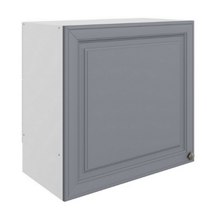 Шкаф на кухню Мишель под вытяжку L600 H566 (1 дв. гл.) эмаль (белый/серый) в Пскове