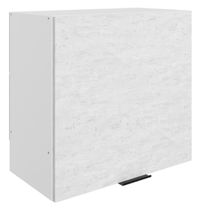 Навесной кухонный шкаф Стоун L600 Н566 (1 дв. гл.) (белый/белая скала) в Пскове