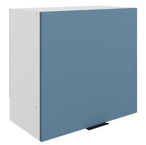 Шкаф навесной Стоун L600 Н566 (1 дв. гл.) (белый/изумруд софттач) в Пскове