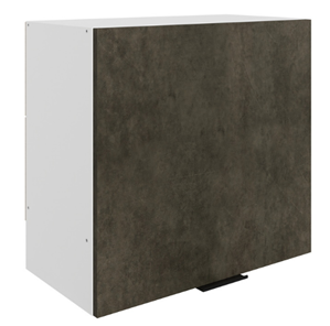 Навесной шкаф Стоун L600 Н566 (1 дв. гл.) (белый/камень темно-серый) в Пскове