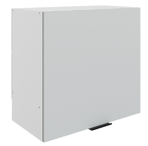 Настенный шкаф Стоун L600 Н566 (1 дв. гл.) (белый/лайт грей софттач) в Пскове