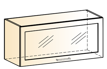 Навесной шкаф Яна L800 Н360 (1 дв. рам.) в Пскове