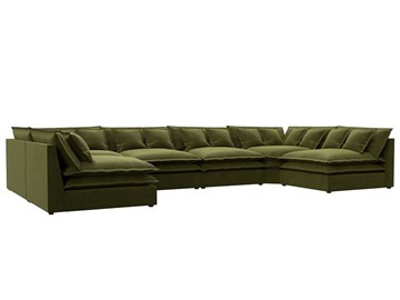 Большой П-образный диван Лига-040, Зеленый (микровельвет) в Пскове