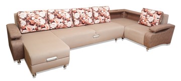 П-образный диван Престиж-15 люкс с полкой в Пскове