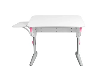 Детский стол-трансформер 5/100 (СУТ.46) + Polka_b 5/550 Рамух белый/серый/розовый в Пскове