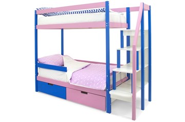Двухъярусная детская кровать Svogen синий-лаванда в Пскове