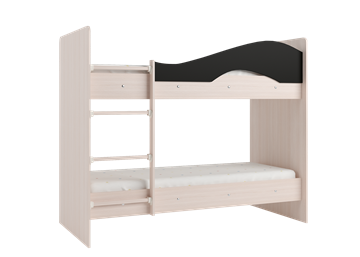 Детская  двухъярусная кровать Мая с 2 ящиками на щитах, корпус Млечный дуб, фасад Венге в Пскове - предосмотр 3