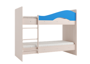 Кровать 2-ярусная Мая с 2 ящиками на щитах, корпус Млечный дуб, фасад Синий в Пскове - предосмотр 2