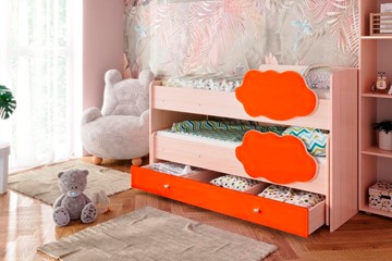 Двухъярусная кровать Соник 1.6 с ящиком, Оранжевый в Пскове