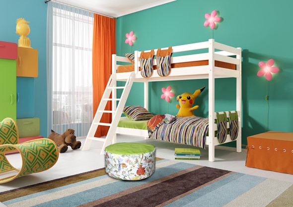 Детская кровать двухъярусная Соня, Вариант 10 Белый в Пскове - изображение