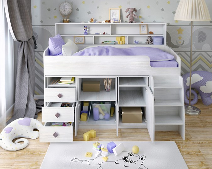 Детская кровать-чердак Малыш-5, цвет Винтерберг в Пскове - изображение 3