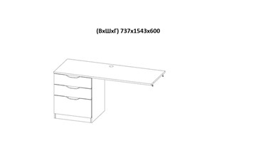 Кровать-чердак с письменным столом и шкафом POLINI Kids Simple Белый / Бетон в Пскове - предосмотр 9