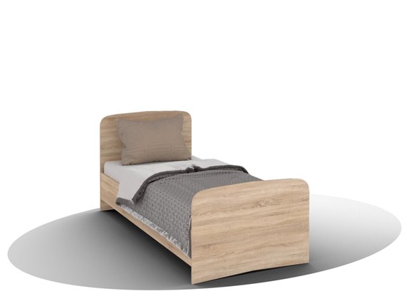 Кровать детская  ВЕГА Кровать Кр-08 900 с плоским основанием (Сонома) в Пскове - изображение