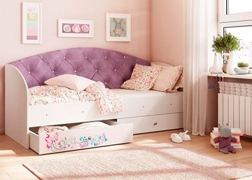 Односпальная детская кровать Эльза без бортика, Фиолетовый (латы) в Пскове