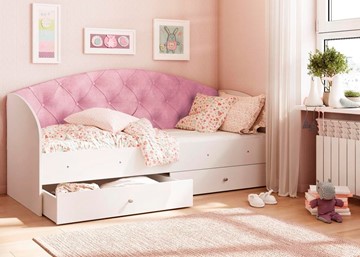 Детская кровать Эльза без бортика, Розовый (латы) в Пскове