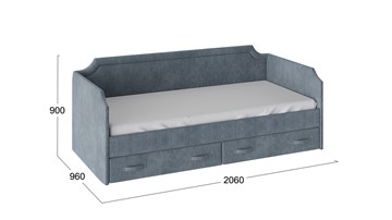 Кровать в детскую Кантри Тип 1, ТД-308.12.02 (Замша синяя) в Пскове - предосмотр 2