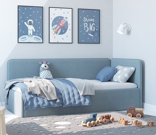 Кровать в детскую Leonardo голубой 160х70 в Пскове - изображение 4
