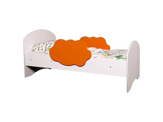 Детская кровать Тучка, корпус Белый, фасад Оранжевый в Пскове - изображение