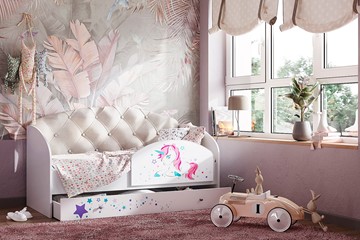 Детская кровать Звездочка с бортиком, Бежевый в Пскове