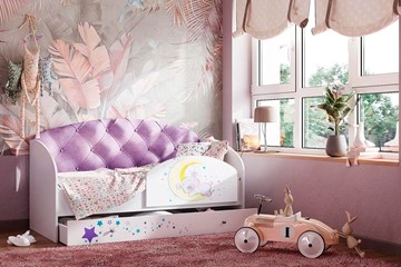 Односпальная детская кровать Звездочка с бортиком, Фиолетовый в Пскове