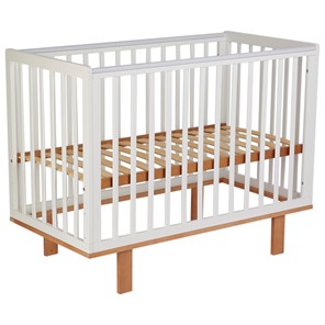 Кровать для новорожденных серия 3400 POLINI Kids Simple 340 Белый / Бук в Пскове