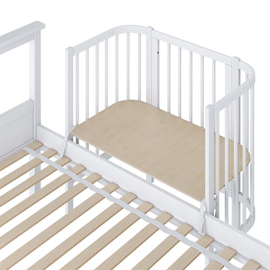 Кроватка приставная POLINI Kids Simple 105 Белый в Пскове - изображение 2
