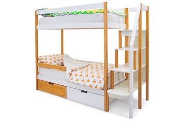 Детская двухэтажная кровать Svogen дерево-белый в Пскове