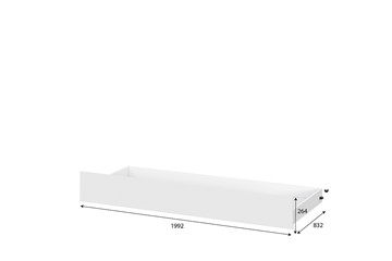 Детская выкатная кровать Токио, белый текстурный (одинарная (0,9х2,0) + выкатная) в Пскове - предосмотр 4