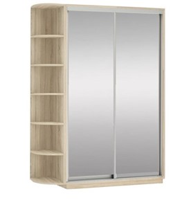 Шкаф 2-х дверный Экспресс (2 зеркала), со стеллажом 1700x600x2400, дуб сонома в Пскове