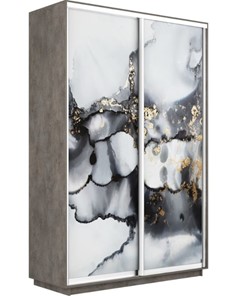 Шкаф 2-створчатый Экспресс 1600x600x2200, Абстракция серая/бетон в Пскове