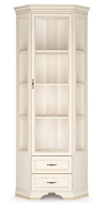 Шкаф-витрина угловой Сиена, Бодега белый / патина золото в Пскове - изображение