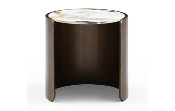 Круглый столик ET3095CI (D45) белая керамика /бронзовый в Пскове