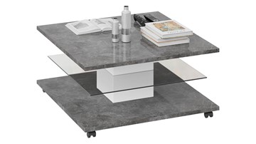 Квадратный столик Diamond тип 1 (Белый/Ателье темный глянец) в Пскове