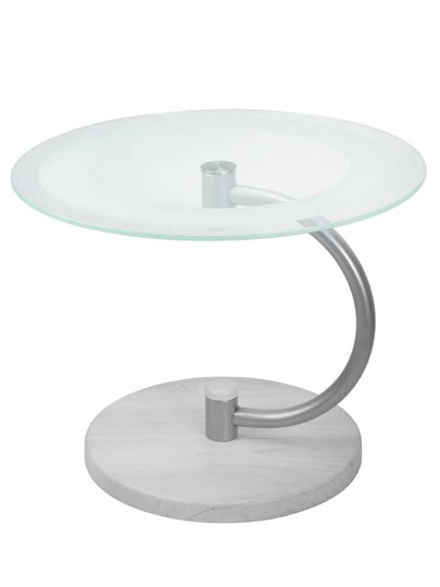 Стеклянный столик Дуэт 13Н (металлик-дуб дымчатый-прозр) в Пскове - изображение 1