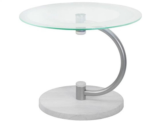 Стеклянный столик Дуэт 13Н (металлик-дуб дымчатый-прозр) в Пскове - изображение