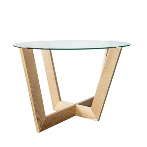 Овальный стол Оникс-6, Натуральный массив/Прозрачное стекло в Пскове