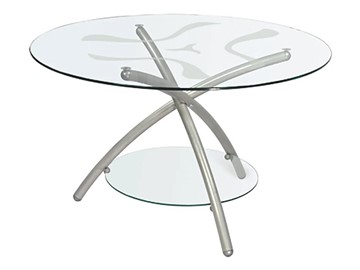 Стеклянный столик Дуэт 3 (металлик-прозрачное) в Пскове