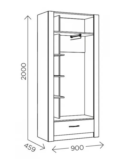 Шкаф гардеробный Ева 5 М1 дуб ирландский/белый матовый в Пскове - изображение 2
