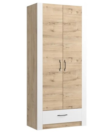 Шкаф гардеробный Ева 5 М1 дуб ирландский/белый матовый в Пскове - изображение