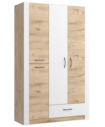 Шкаф гардеробный Ева 5 М2 дуб ирландский/белый матовый в Пскове - изображение