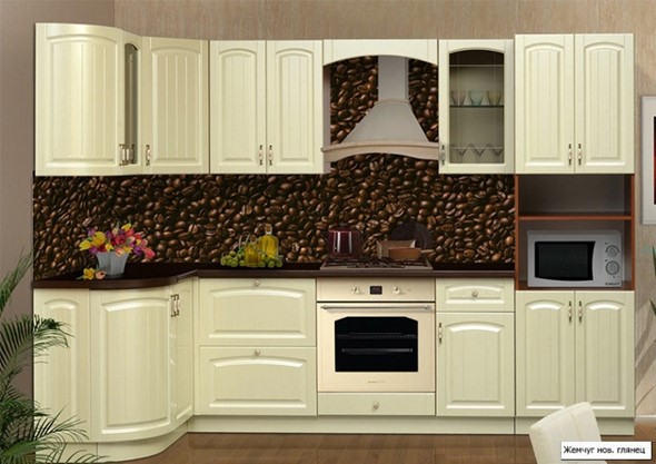 Угловая кухня Кантри 1330х2800 в Пскове - изображение