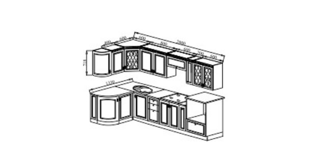 Модульная кухня Веста 1330х2800, цвет Сандал белый в Пскове - изображение 2