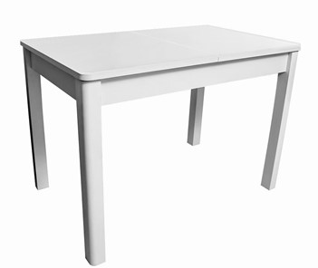 Раздвижной стол Айсберг-07 СТ1, белое ЛДСП/стекло белое/прямые массив белый в Пскове